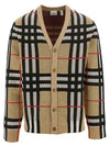 Check Technical Cotton Blend Cardigan Archive Beige - BURBERRY - BALAAN 2