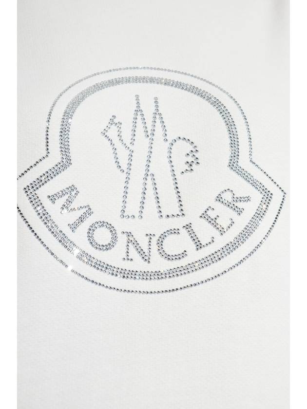 Crystal Logo Sweatshirt Off White - MONCLER - BALAAN 6