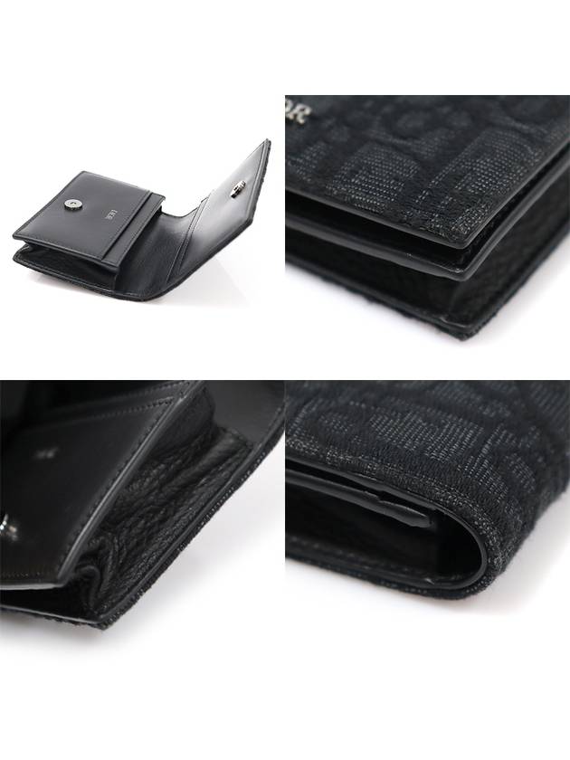 2ESCH136YSE H03E Black Oblique Jacquard Business Card Wallet - DIOR - BALAAN 6