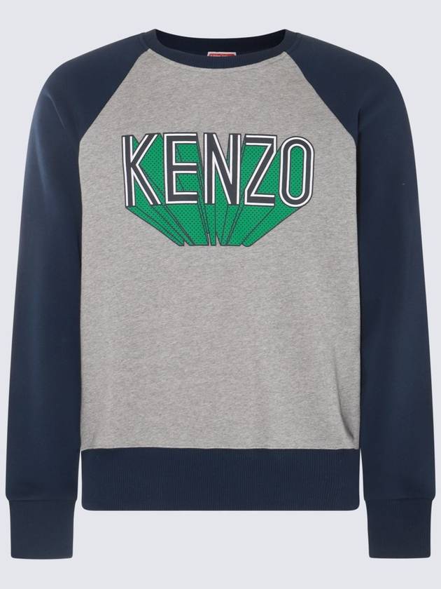 Logo Raglan Sweatshirt Grey - KENZO - BALAAN 2