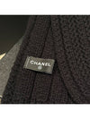 Muffler Cashmere Knitted CC Logo Black - CHANEL - BALAAN 6