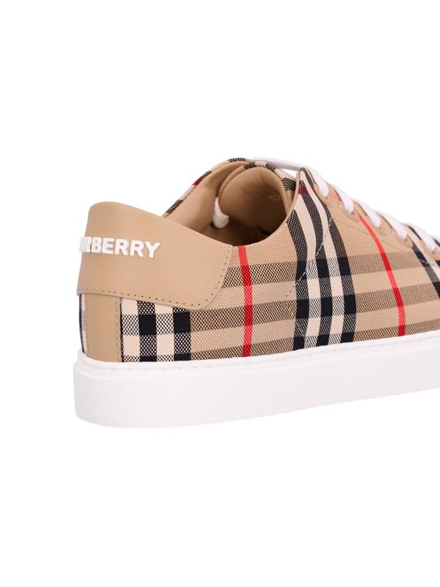 Vintage Check and Leather Sneakers Archive Beige - BURBERRY - BALAAN 6