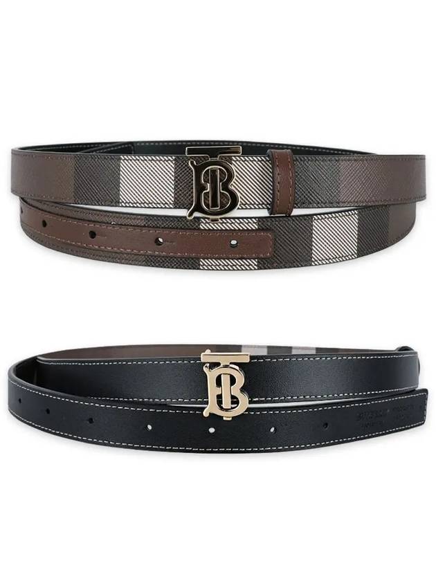 Reversible Checked Leather Belt Dark Birch Brown - BURBERRY - BALAAN 3