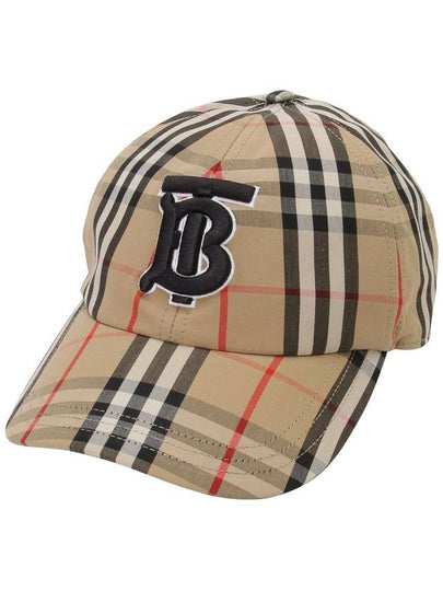 Monogram Motif Vintage Check Cotton Baseball Cap Archive Beige - BURBERRY - BALAAN 2