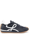 Flow Runner Nylon Suede Low Top Sneakers Navy - LOEWE - BALAAN 1