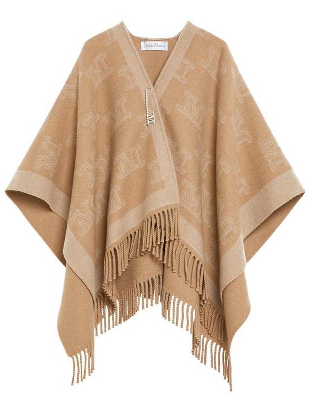 Frine Jacquard Wool Cape Camel - MAX MARA - BALAAN 1