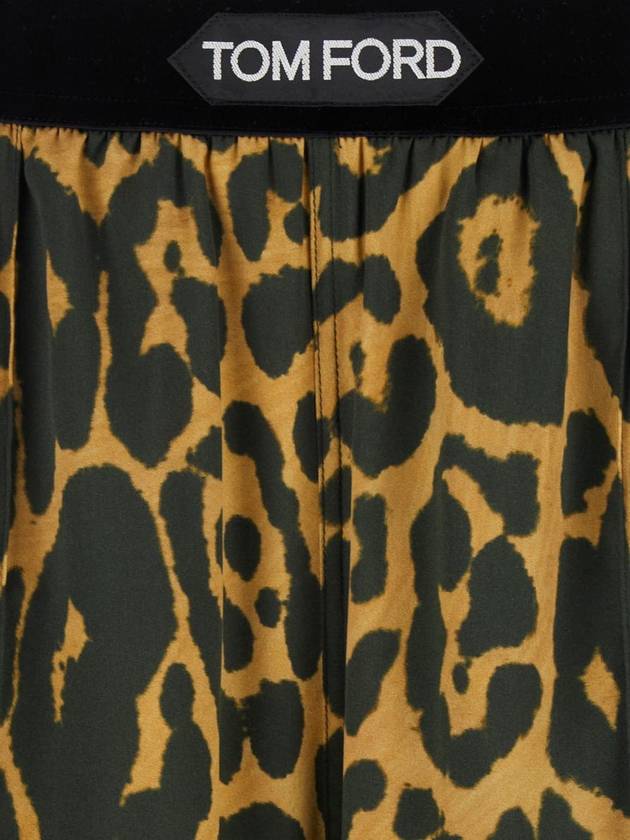 Wild Leopard On Stretch Silk Satin Pj Pants - TOM FORD - BALAAN 3