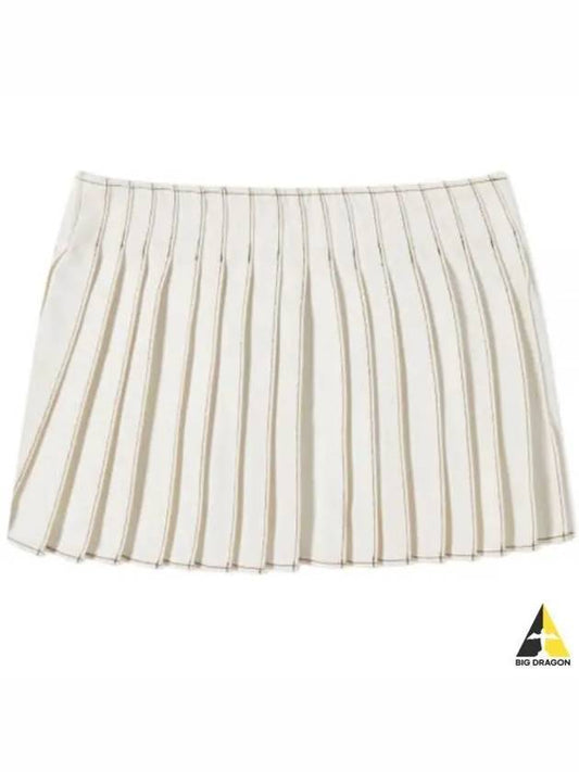 A-line Short Pleats Skirt White - AMI - BALAAN 2