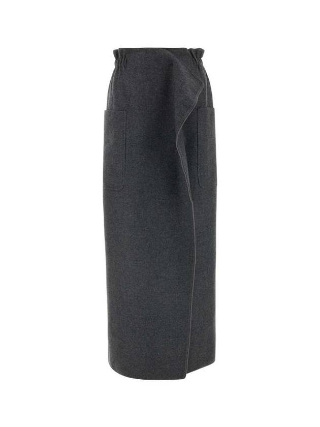 Women's Messina Wool Long Pencil Skirt Gray - MAX MARA - BALAAN 2