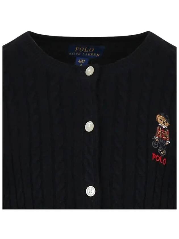 Kids Women Bear Logo Cardigan Black 919829 002 - POLO RALPH LAUREN - BALAAN 4