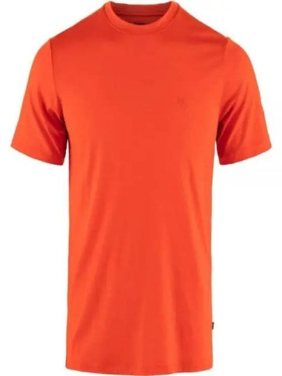 Men's Abisko Wool Short Sleeves T Shirt Flame Orange - FJALL RAVEN - BALAAN 2