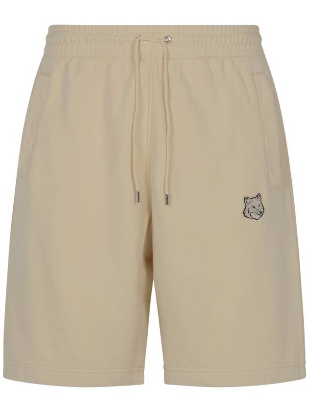 Bold Fox Head Patch Oversized Jog Shorts Beige - MAISON KITSUNE - BALAAN 2