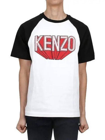 3D Logo RAGLAN Short Sleeve T Shirt 5TS106 4SI 02 1097208 - KENZO - BALAAN 1