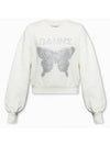 Butterfly Logo Cotton Sweatshirt White - GANNI - BALAAN 1