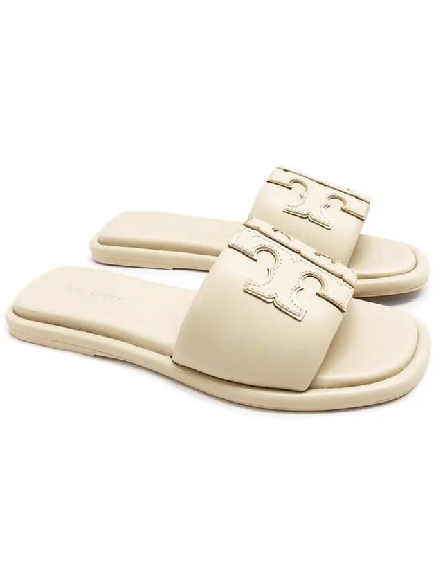 Double T Slide Slippers Beige - TORY BURCH - BALAAN 4