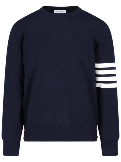 4 Bar Armband Milano Stitch Knit Top Navy - THOM BROWNE - BALAAN 2