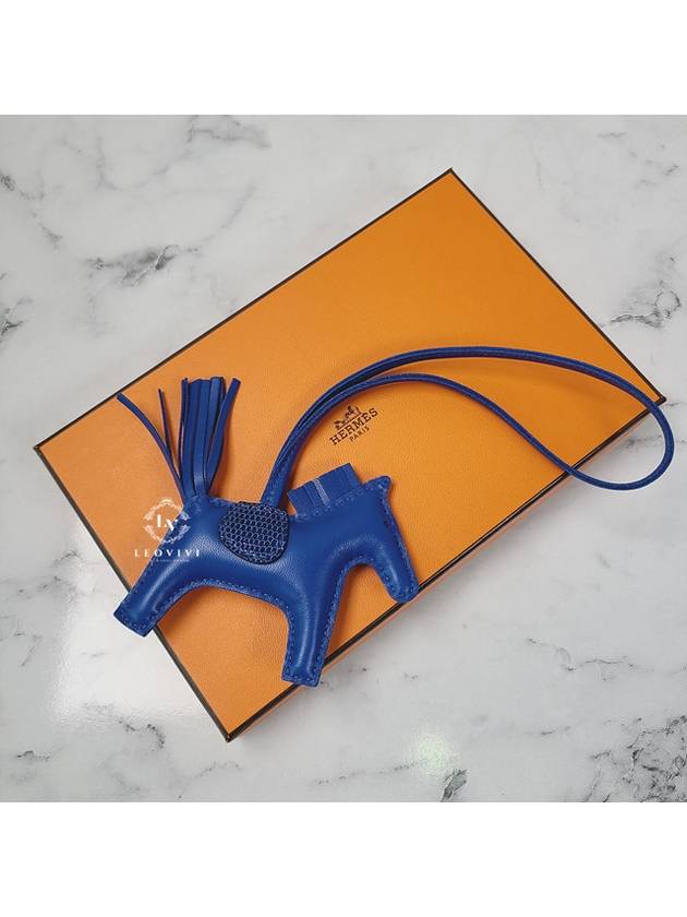 Rodeo PM U Bag Charm Touch Lizard AGNEAU MILO Blue H083178CAAC - HERMES - BALAAN 7