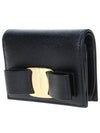 Vara Bow Gloss Flap Half Wallet Black - SALVATORE FERRAGAMO - BALAAN 3