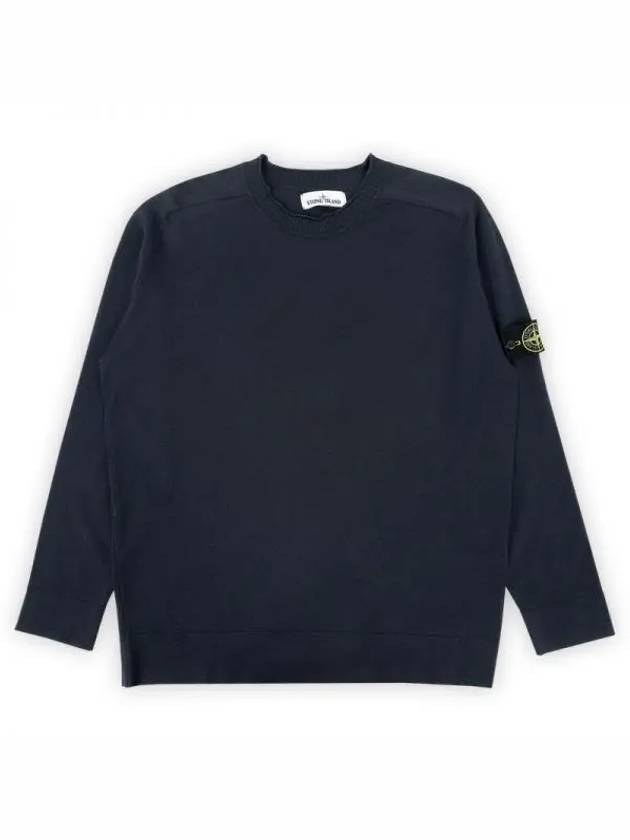 11Th Anniversary Wappen Lining Cuffs Knit Top Blue - STONE ISLAND - BALAAN 2