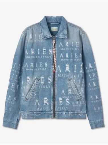 Destroyed denim jacket blue FTAR70001BLU - ARIES - BALAAN 1