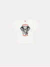 Elephant Cotton Short Sleeve T-Shirt White - KENZO - BALAAN 3