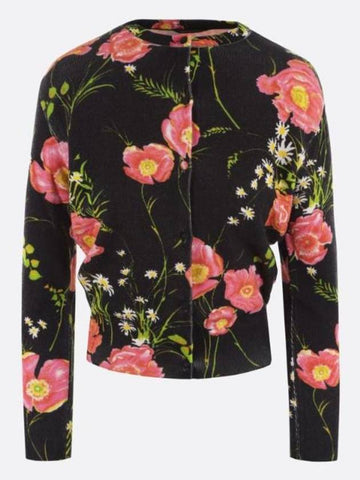 N26 women's knitted sweater Poppy print wool cropped cardigan - BALENCIAGA - BALAAN 1