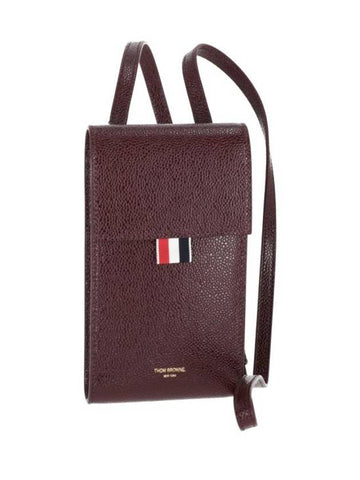 Pebble Lucido leather cross bag brown - THOM BROWNE - BALAAN 1