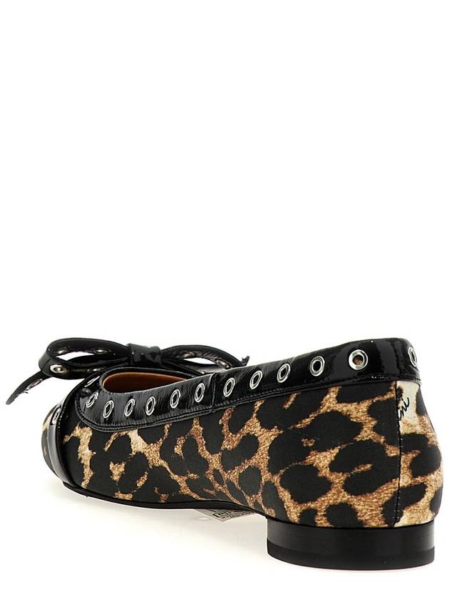 Ganni 'Leopard Eyelets Bow' Ballet Flats - GANNI - BALAAN 3