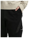 Diagonal Raised Fleece Track Pants Black - CP COMPANY - BALAAN 6