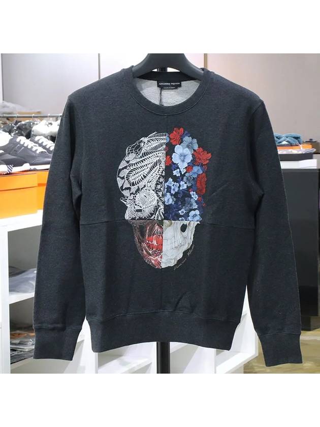 logo print sweatshirt gray - ALEXANDER MCQUEEN - BALAAN.