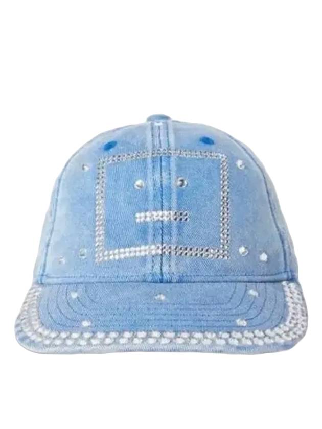 Crystal Face Logo Ball Cap Blue - ACNE STUDIOS - BALAAN 1