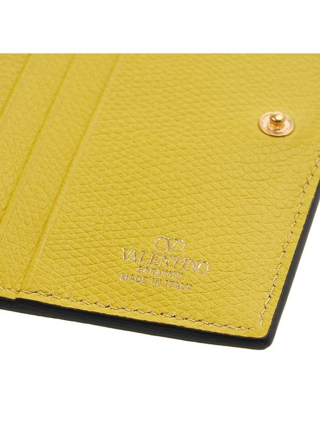 Compact V Logo Signature Calfskin Half Wallet Cedar Yellow - VALENTINO - BALAAN 8