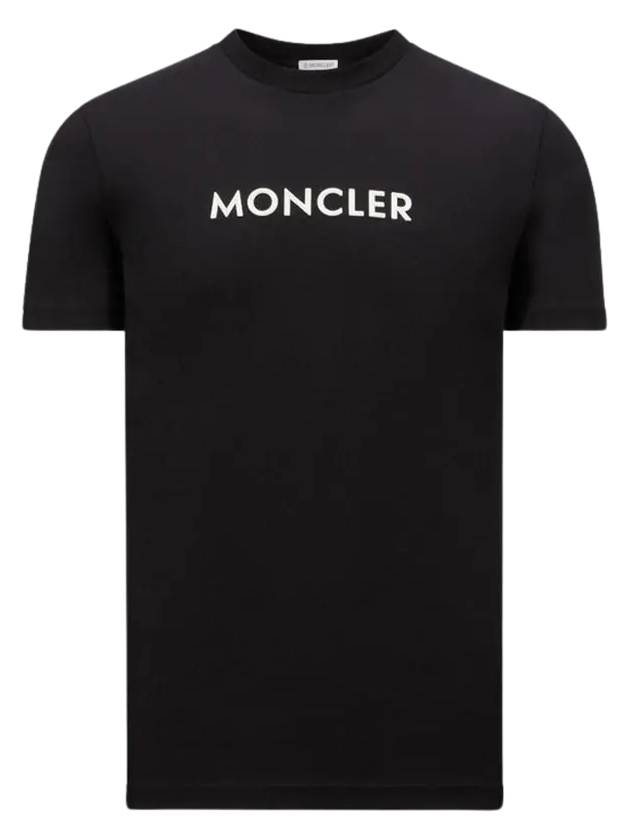 Men s Short Sleeve Logo T Shirt 8C0003489AJS 999 Black - MONCLER - BALAAN 4