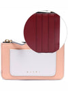 Saffiano Two-Tone Zipper Card Wallet Lily White Pale Peach - MARNI - BALAAN 2