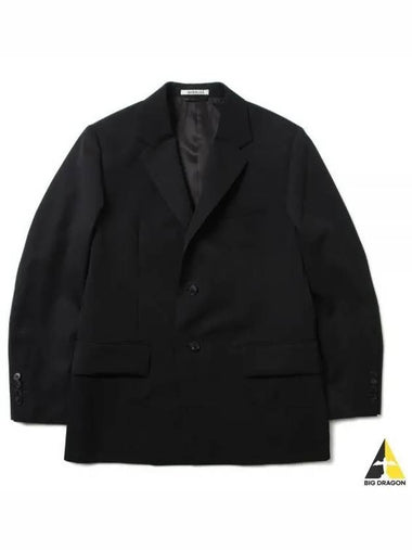 LIGHT WOOL MAX GABARDINE COAT A23SC01MG TOP BLACK - AURALEE - BALAAN 1