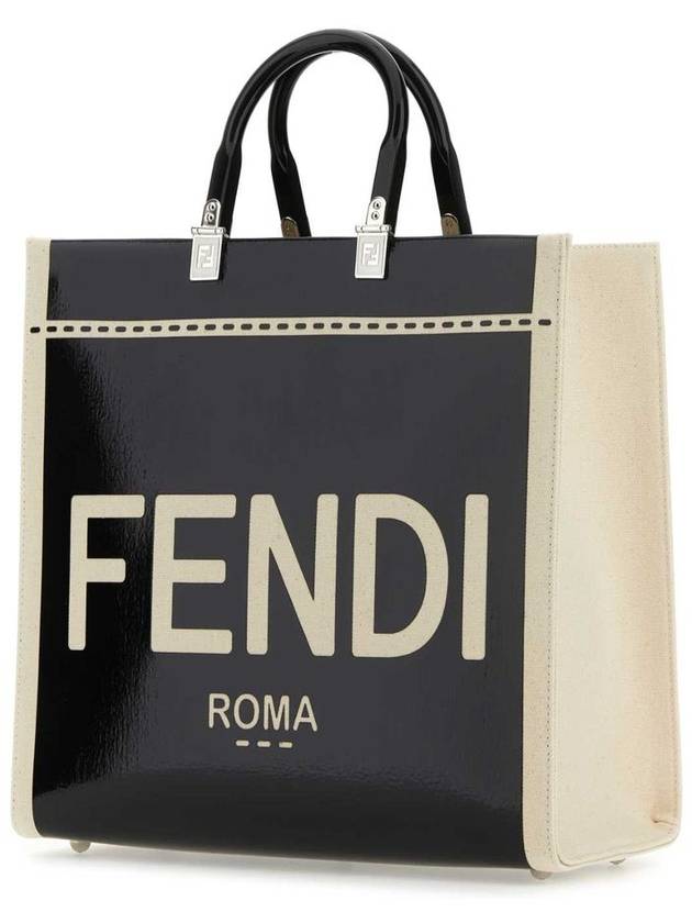 Sunshine Patent Leather Medium Tote Bag Black - FENDI - BALAAN 3