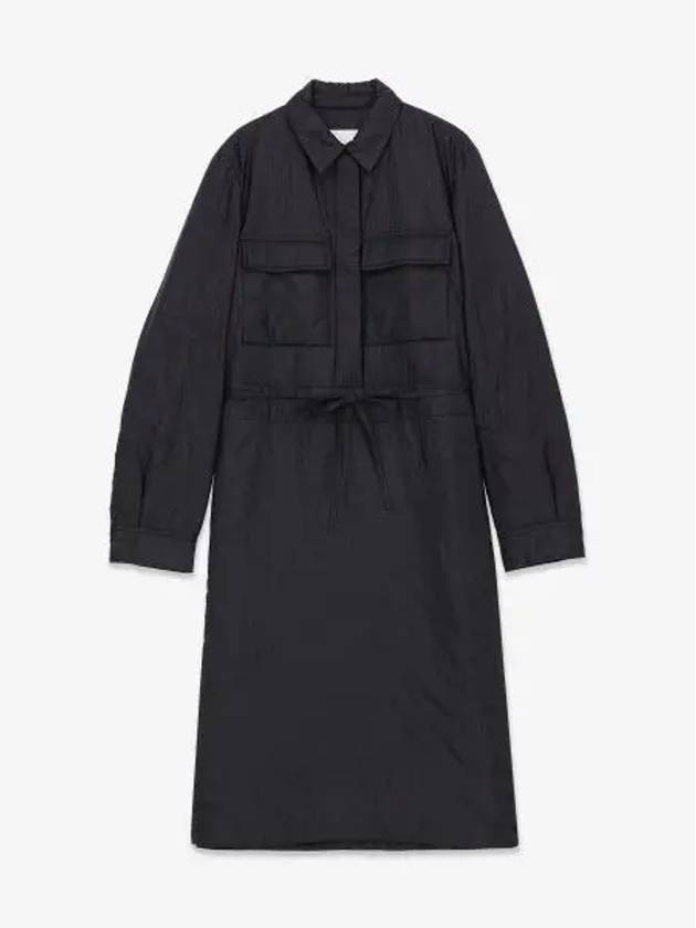 Women's Collar Belt Midi Dress Navy - JIL SANDER - BALAAN 2