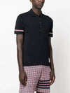 Lightweight Cotton Short Sleeve Polo Shirt Navy - THOM BROWNE - BALAAN 4