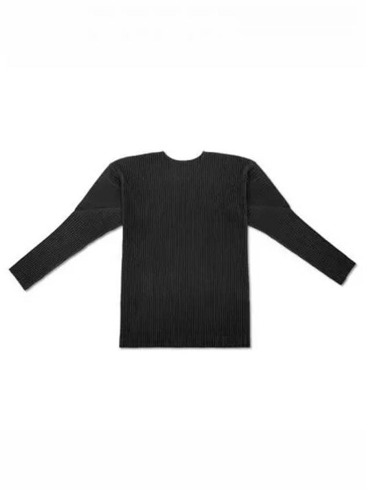 Pleated Long Sleeve T-Shirt Black - ISSEY MIYAKE - BALAAN 2