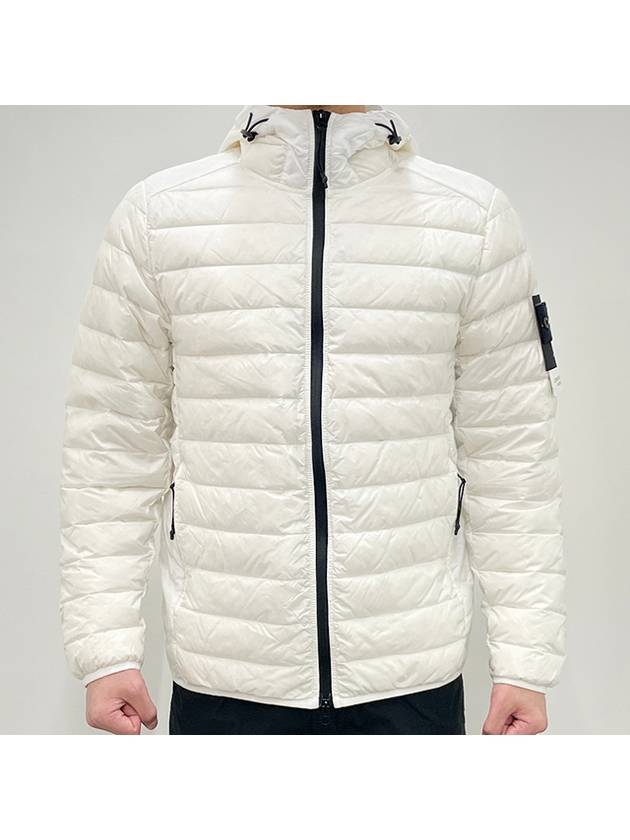 Loom Woven Chambers R Nylon Down TC Light Hoodie Down Jacket White - STONE ISLAND - BALAAN 3