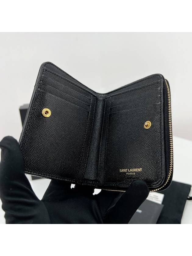 Matelasse Compact Half Wallet Black - SAINT LAURENT - BALAAN 8