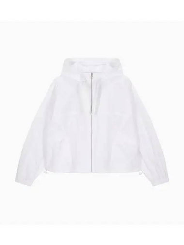 Jeans Packable Hooded Windbreaker White - CALVIN KLEIN - BALAAN 1