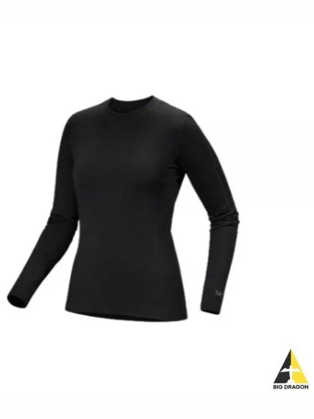 Women's Rho Merino Wool LS Crew Long Sleeve T-Shirt Black - ARC'TERYX - BALAAN 2