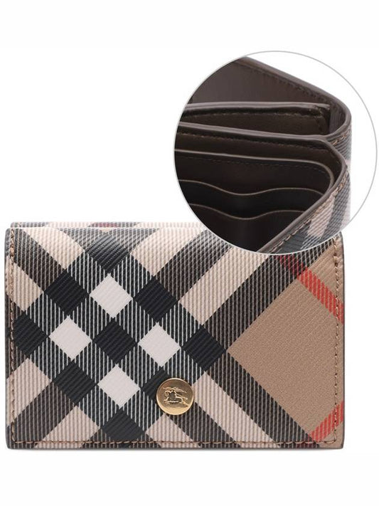 Check Half Wallet Beige - BURBERRY - BALAAN 2