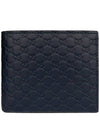 260987 Navy Micro Seahorse Leather Men’s Bicycle Wallet - GUCCI - BALAAN 1