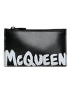 Graffiti Logo Zipper Card Wallet Black - ALEXANDER MCQUEEN - BALAAN 1