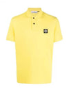 Men's Logo Patch Cotton Polo Shirt Yellow - STONE ISLAND - BALAAN 2