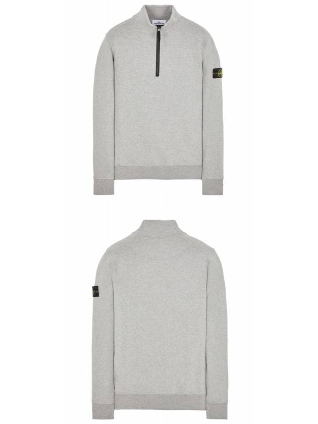 Wappen Patch Half Zip-up Sweatshirt Melange Grey - STONE ISLAND - BALAAN 5