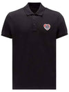 Logo Patch Polo Shirt Black - MONCLER - BALAAN 1