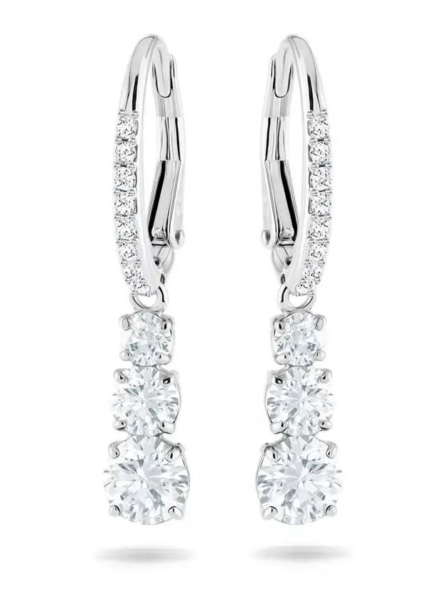 Stilla Attract Crystal Hoop Earrings Silver - SWAROVSKI - BALAAN 3